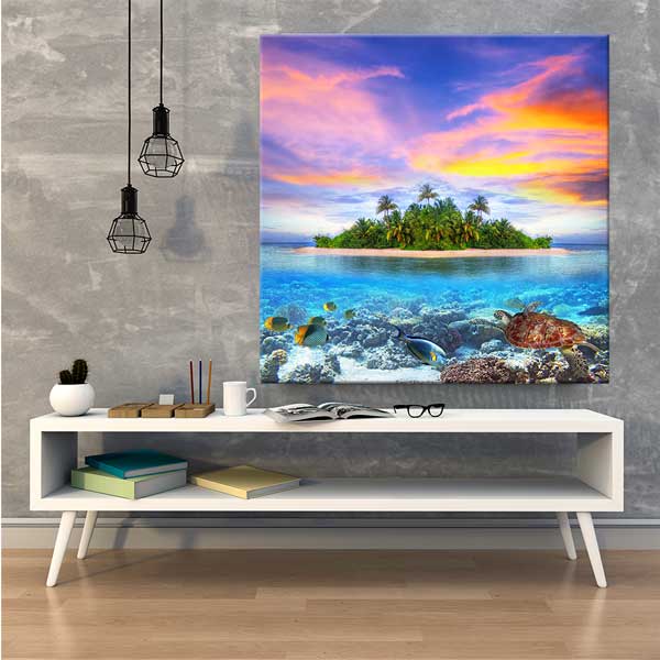 Mercan Adası Tropikal Deniz Altı Manzarası Kanvas Tablo – 13923