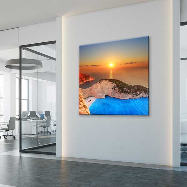 Gün Batımı Turkuaz Sahil Manzarası Kanvas Tablo – 13927