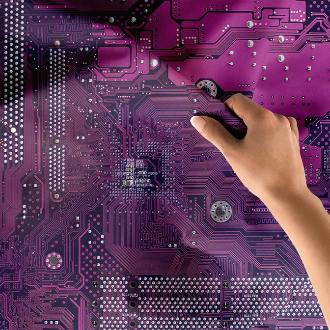 Mor Devre Kartı Tasarımlı Teknoloji Duvar Örtüsü 5408