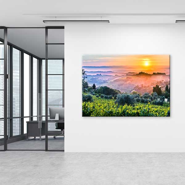 Toskana Gün Batımı Bağ Manzarası Kanvas Tablo 13424