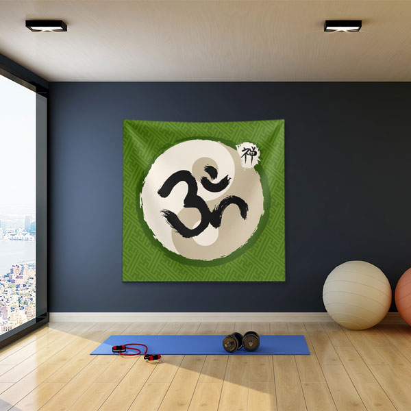Om Sembolü Meditasyon Duvar Örtüsü 5879