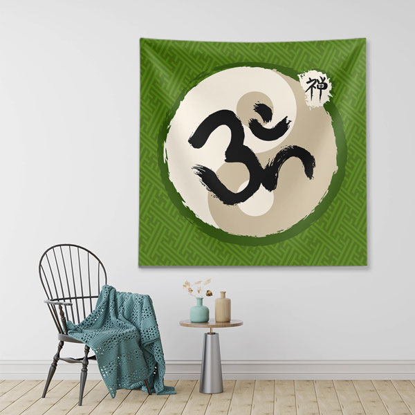 wall-decor-art-5879-02 Om Sembolü Meditasyon Duvar Örtüsü 5879