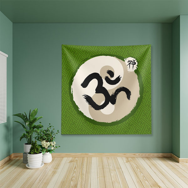 wall-decor-art-5879-03 Om Sembolü Meditasyon Duvar Örtüsü 5879