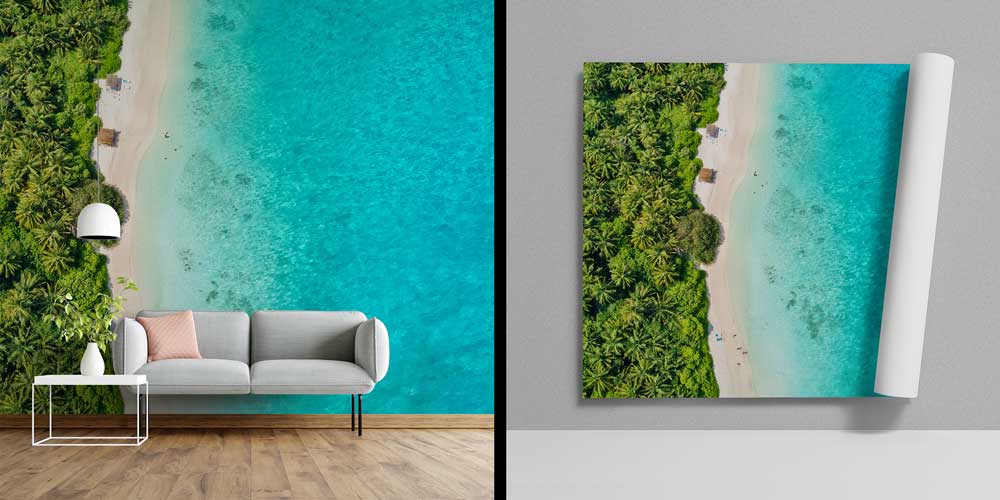 Gün batımı gökyüzü eşliğinde palmiye ağaçlarının siluetlerinden oluşan tropikal duvar kağıdı. 12826