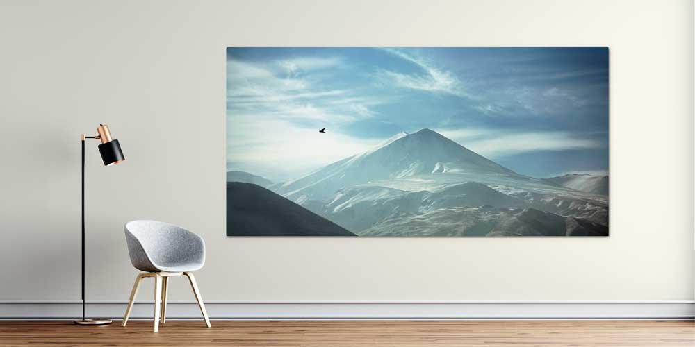 Minimal Karlı Dağ Silüeti Büyük Ebat Duvar Dekoru 11859
