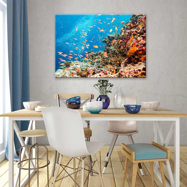 Tropikal Mercan ve Renkli Balıklar Kanvas Tablo 13330