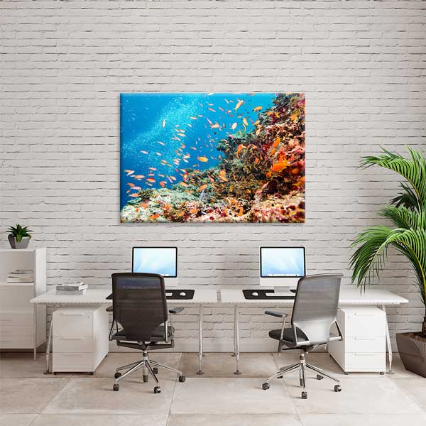 Tropikal Mercan ve Renkli Balıklar Kanvas Tablo 13330