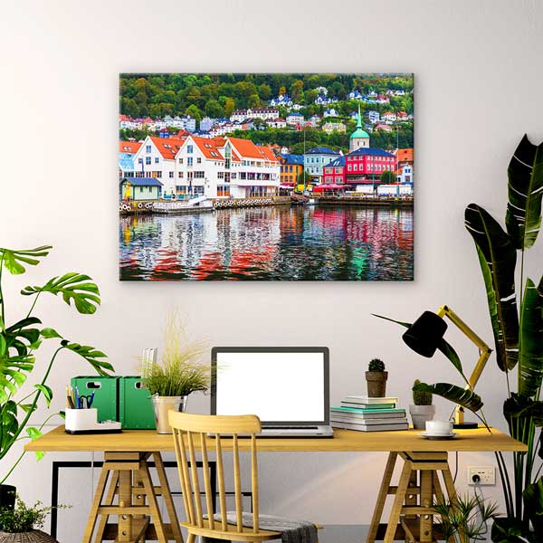 Bergen Norveç Renkli Evler Kanvas Tablo 13429