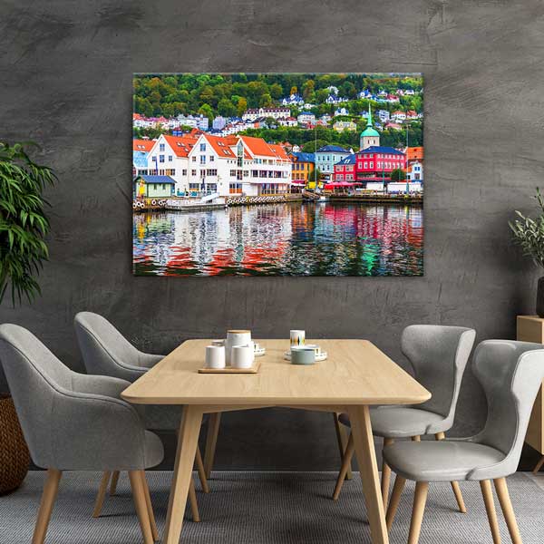 Bergen Norveç Renkli Evler Kanvas Tablo 13429