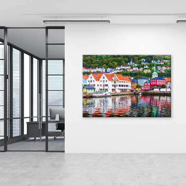 Bergen Norveç Renkli Evler Kanvas Tablo 13429
