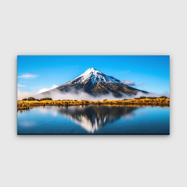 Yansımalı Karlı Dağ Zirvesi Doğa Manzarası Duvar Tablosu – 13765
