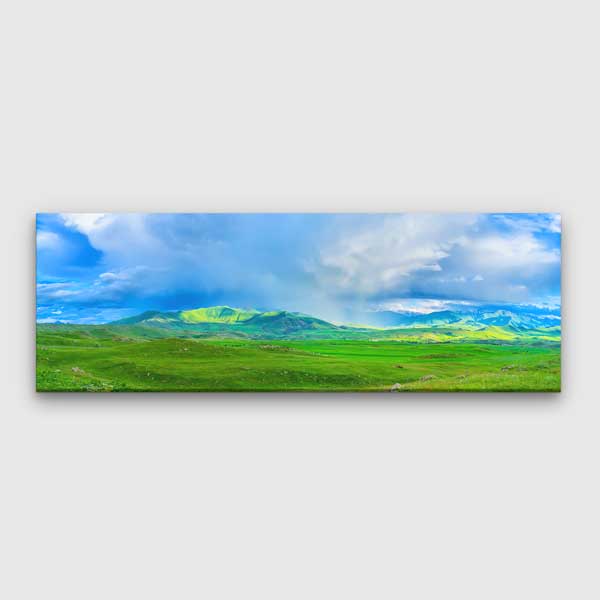 Yeşil Ova Doğa Panoramik Manzara Kanvas Tablo 13789