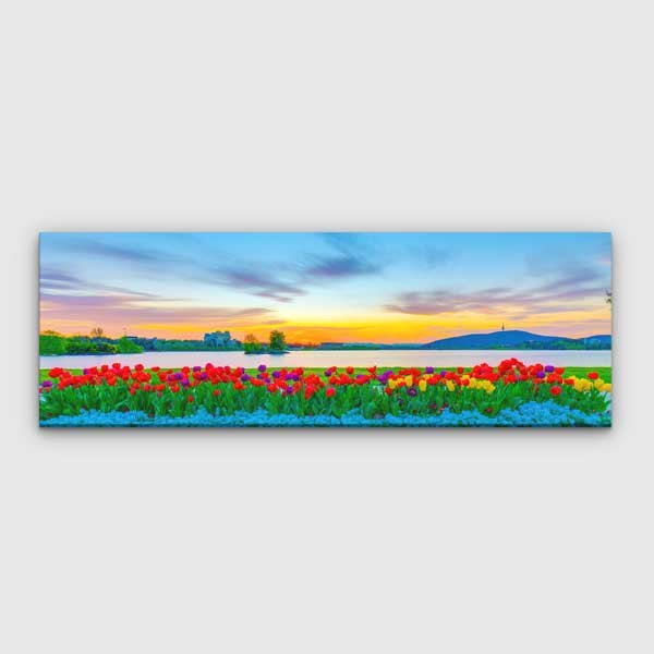 Gün Batımı ve Çiçek Tarlası Fotoğraf Sanatı Kanvas Tablo 13916