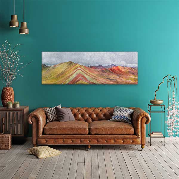 Gökkuşağı Dağları Panoramik Güney Amerika Manzarası Kanvas Tablo 13917