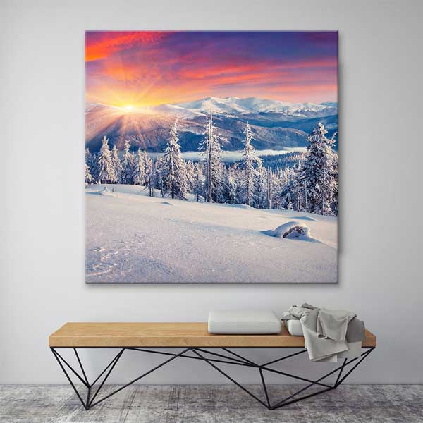 Karlı Dağ Güneş Doğumu Manzarası Kanvas Tablo – 13928