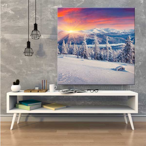 Karlı Dağ Güneş Doğumu Manzarası Kanvas Tablo – 13928