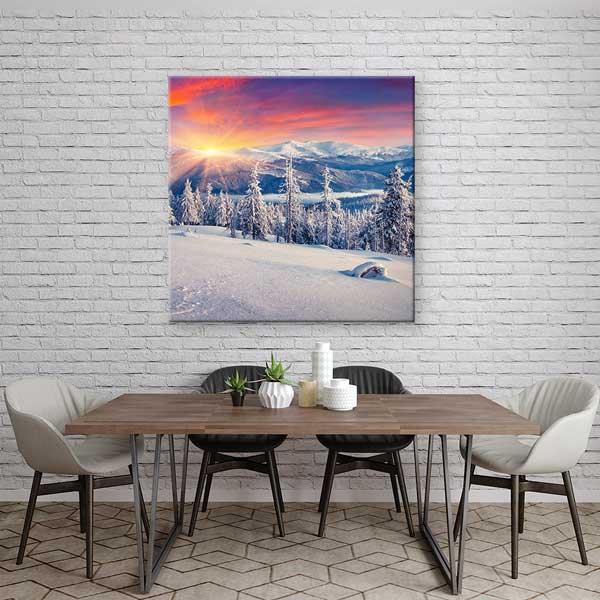 Karlı Dağ Güneş Doğumu Manzarası Kanvas Tablo – 13928