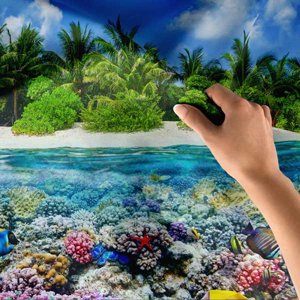 Tropikal Ada ve Mercan Resifi Su Altı Duvar Örtüsü 14307