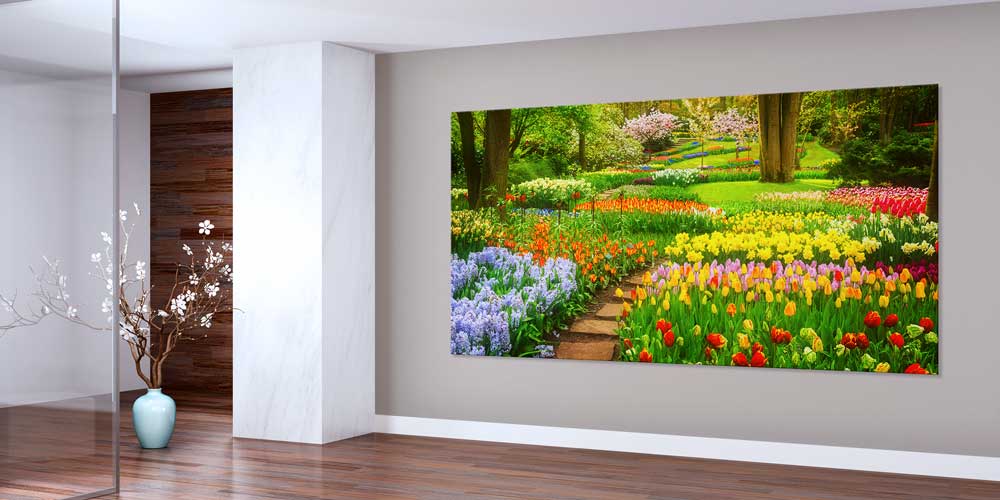 Renkli Lale Bahçesi Çiçek Yolu Panoramik Büyük Ebat Duvar Dekoru 14220