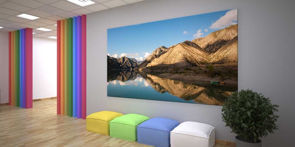 Dağ ve Göl Yansımalı Büyük Ebat Doğa Duvar Dekoru 11855