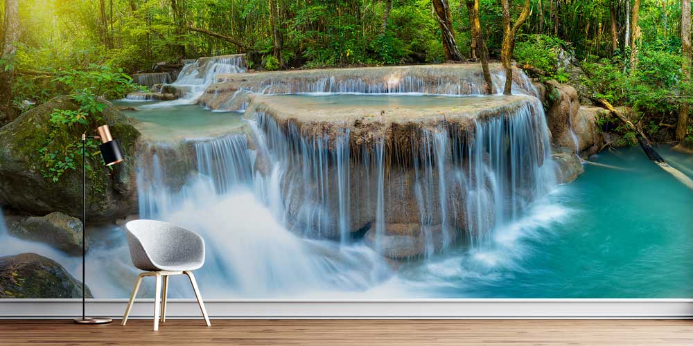 wall-decoration-design-12843-00 Turuncu ve kahverengi tonlarının akışkan dokulu soyut çizgilerle işlendiği modern sanat duvar kağıdı. 12843