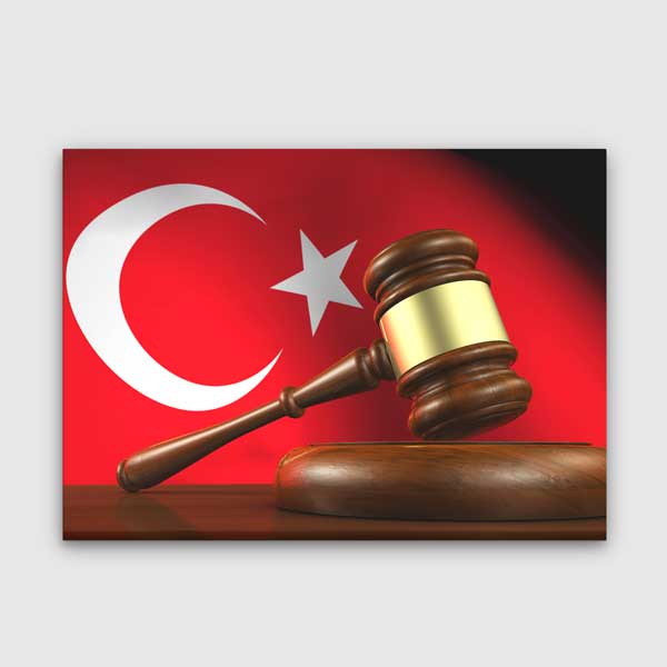 wall-decore-5261-00 Türk Bayraklı Hakim Tokmağı Temalı Kanvas Tablo – 5261