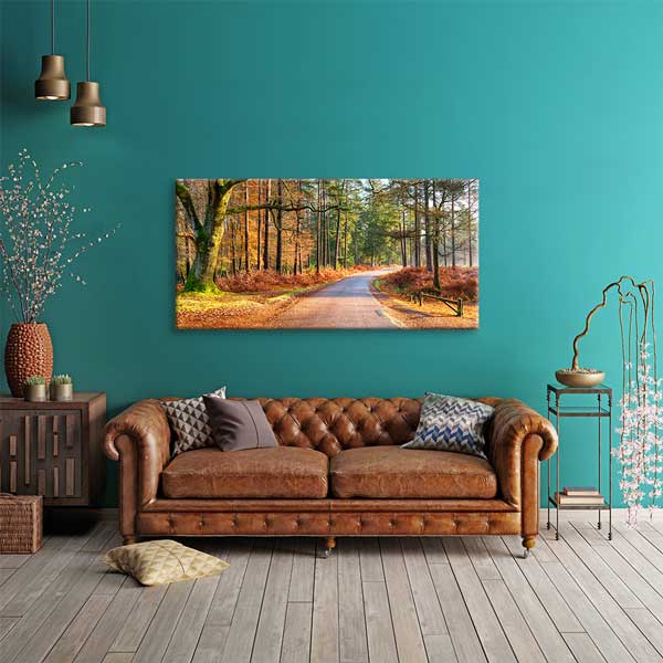 Sonbahar Ormanı Yol Manzarası Kanvas Tablo – 13730