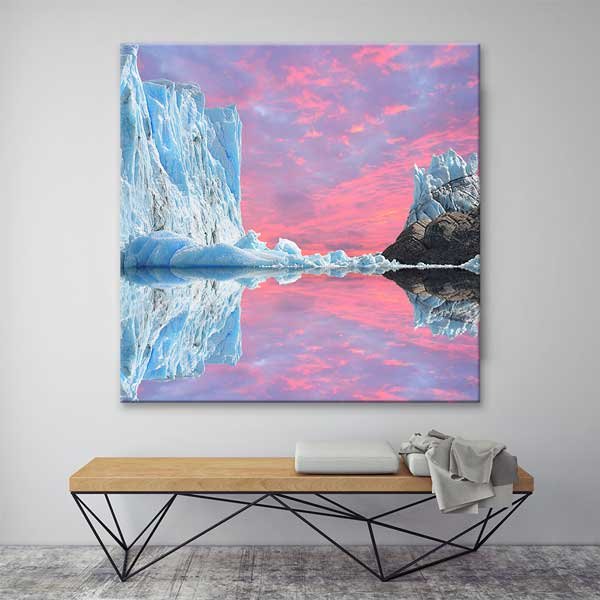 wall-design-13931-01 Buzul Yansımaları ve Gün Batımı Manzarası Kanvas Tablo – 13931