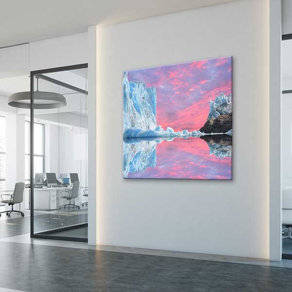 wall-design-13931-02 Buzul Yansımaları ve Gün Batımı Manzarası Kanvas Tablo – 13931