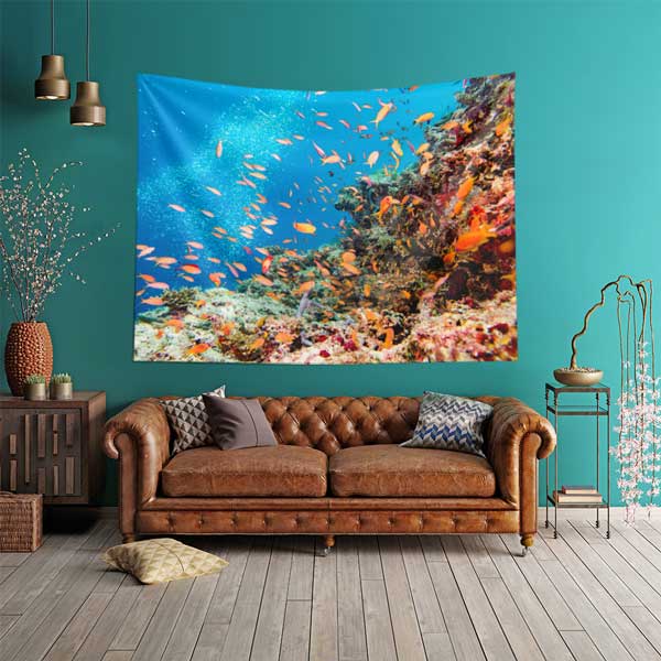 Renkli Mercan Resifi ve Tropikal Balıklar Duvar Örtüsü 14306