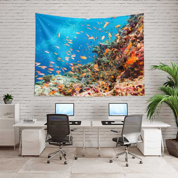 Renkli Mercan Resifi ve Tropikal Balıklar Duvar Örtüsü 14306