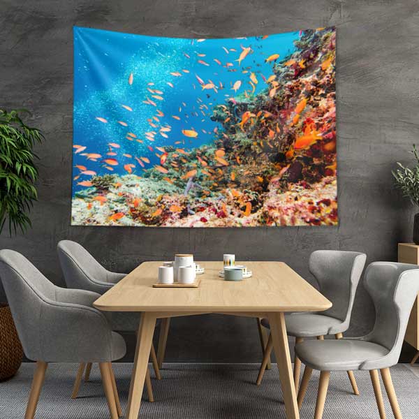 Renkli Mercan Resifi ve Tropikal Balıklar Duvar Örtüsü 14306
