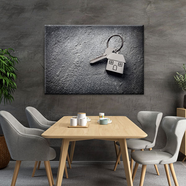 Anahtar ve Ev Sembolü Tasarımlı Kanvas Tablo – 5526