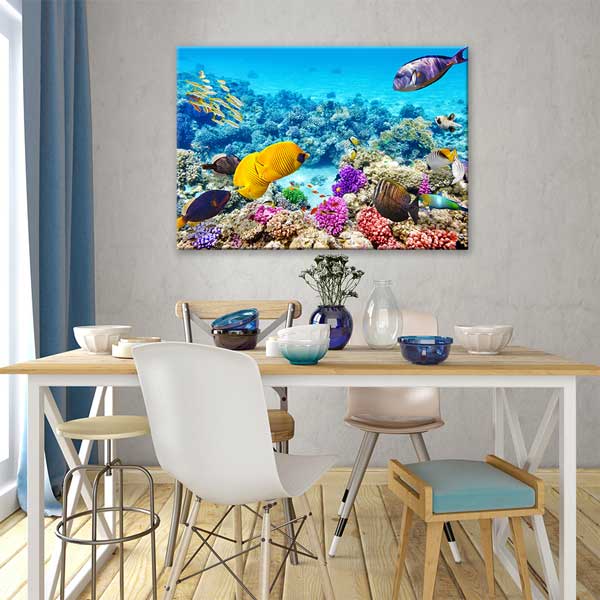 Tropikal Balıklar ve Mercan Resifi Kanvas Tablo – Sualtı Dünyası Fotoğraf Sanatı 13325
