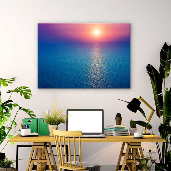 Gün Batımı ve Sonsuz Deniz Kanvas Tablo 13329