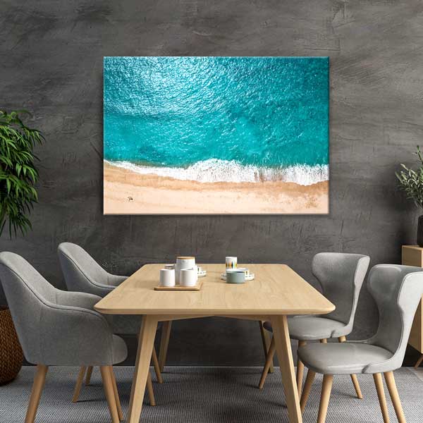 Havadan Çekim Turkuaz Sahil ve Kumsal Kanvas Tablo 13351