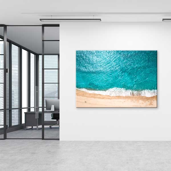 Havadan Çekim Turkuaz Sahil ve Kumsal Kanvas Tablo 13351