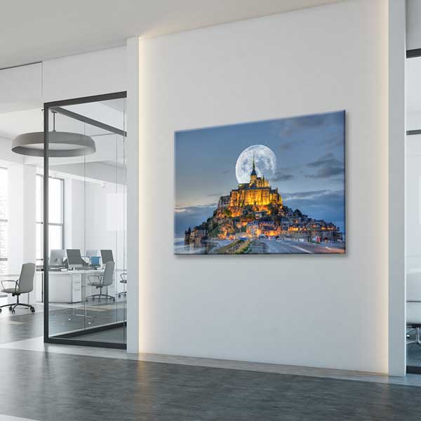 wall-design-art-13363-04 Mont Saint Michel Ay Doğumu Kanvas Tablo 13363