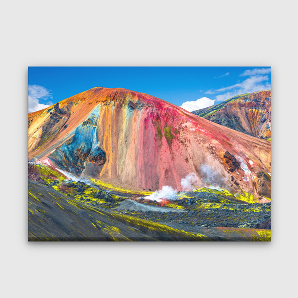 Renkli Volkanik Dağ Manzarası Kanvas Tablo 13415