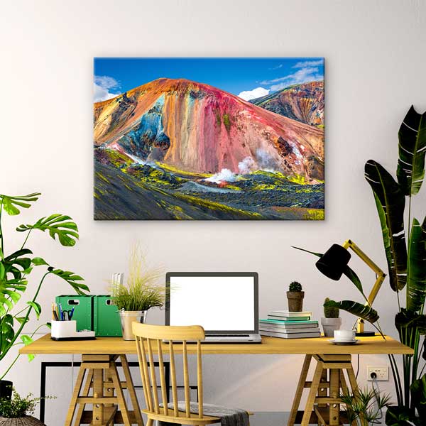 Renkli Volkanik Dağ Manzarası Kanvas Tablo 13415