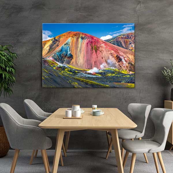 Renkli Volkanik Dağ Manzarası Kanvas Tablo 13415