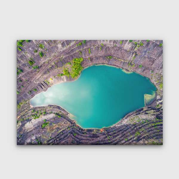 Gökyüzünden Mavi Göl Manzarası Kanvas Tablo 13417