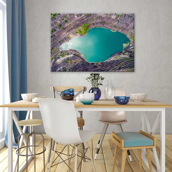 Gökyüzünden Mavi Göl Manzarası Kanvas Tablo 13417