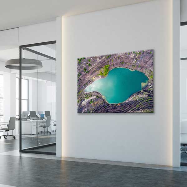 Gökyüzünden Mavi Göl Manzarası Kanvas Tablo 13417