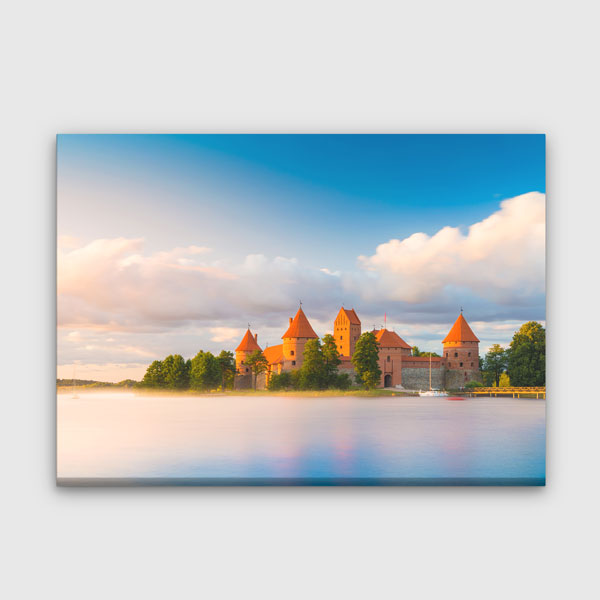 Trakai Kalesi Sessiz Göl Manzarası Kanvas Tablo 13423