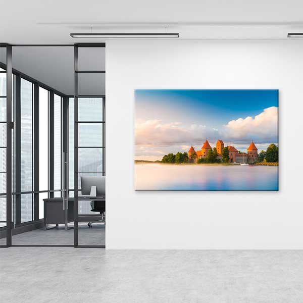Trakai Kalesi Sessiz Göl Manzarası Kanvas Tablo 13423