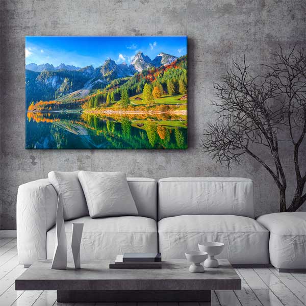 Dağ Manzarası & Göl Yansıması Kanvas Tablo 13444
