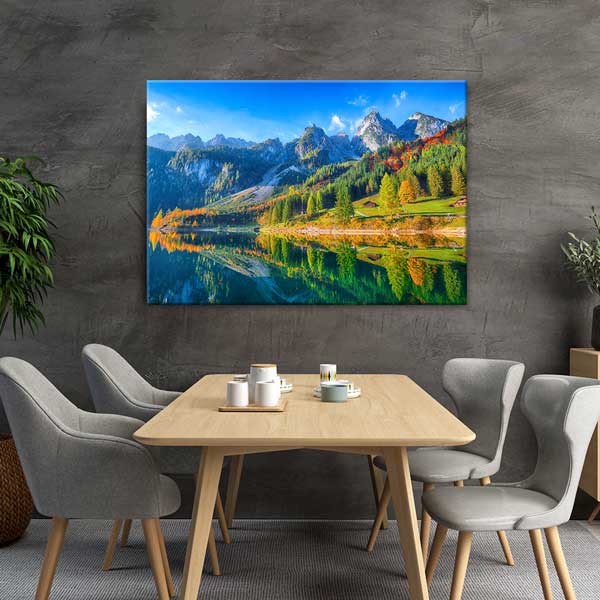 Dağ Manzarası & Göl Yansıması Kanvas Tablo 13444