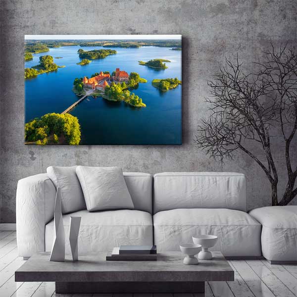 Trakai Adası Kalesi Göl Manzarası Kanvas Tablo 13489