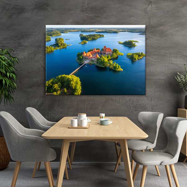 Trakai Adası Kalesi Göl Manzarası Kanvas Tablo 13489